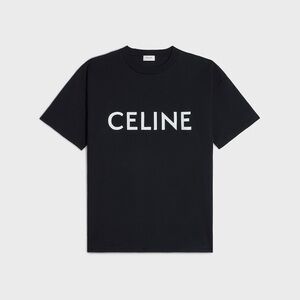 Celine Black Tee with White Logo